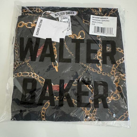 Walter Baker Sarong Cover Up Chain Link Black - Picture 2 of 4